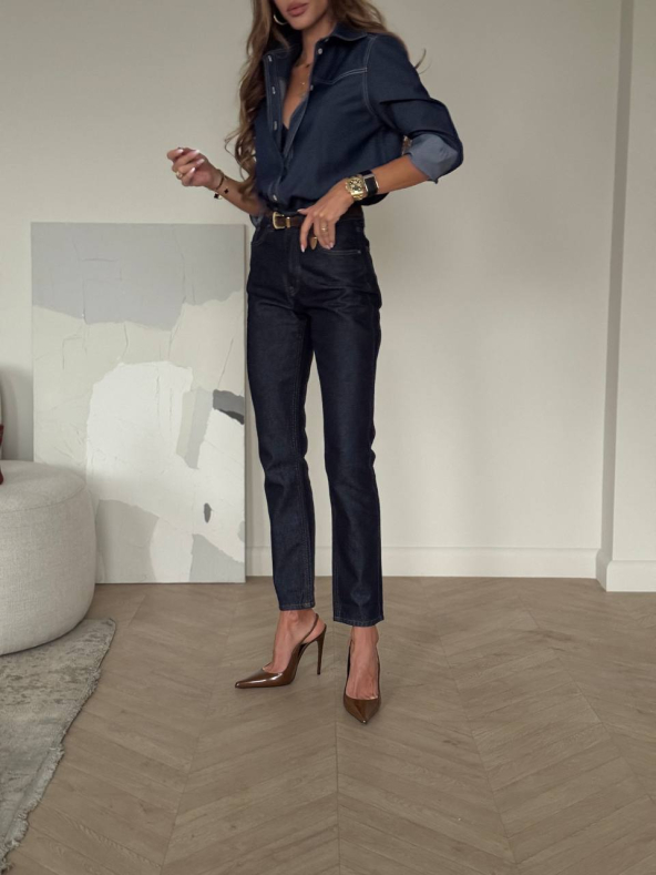 Джинсы укороченные (синий XS)